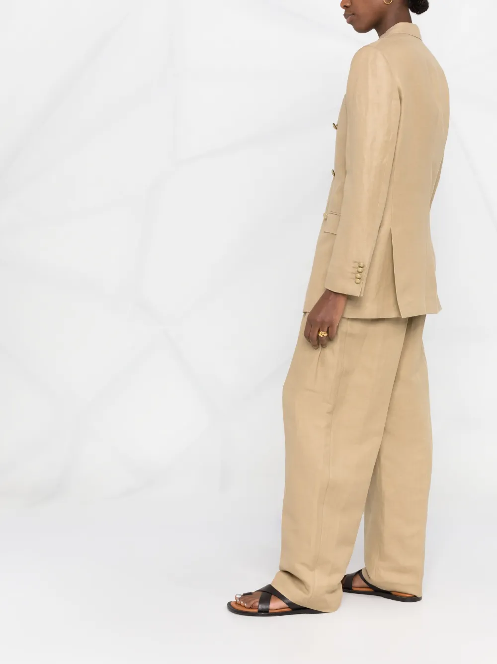 Beige Linen Suit