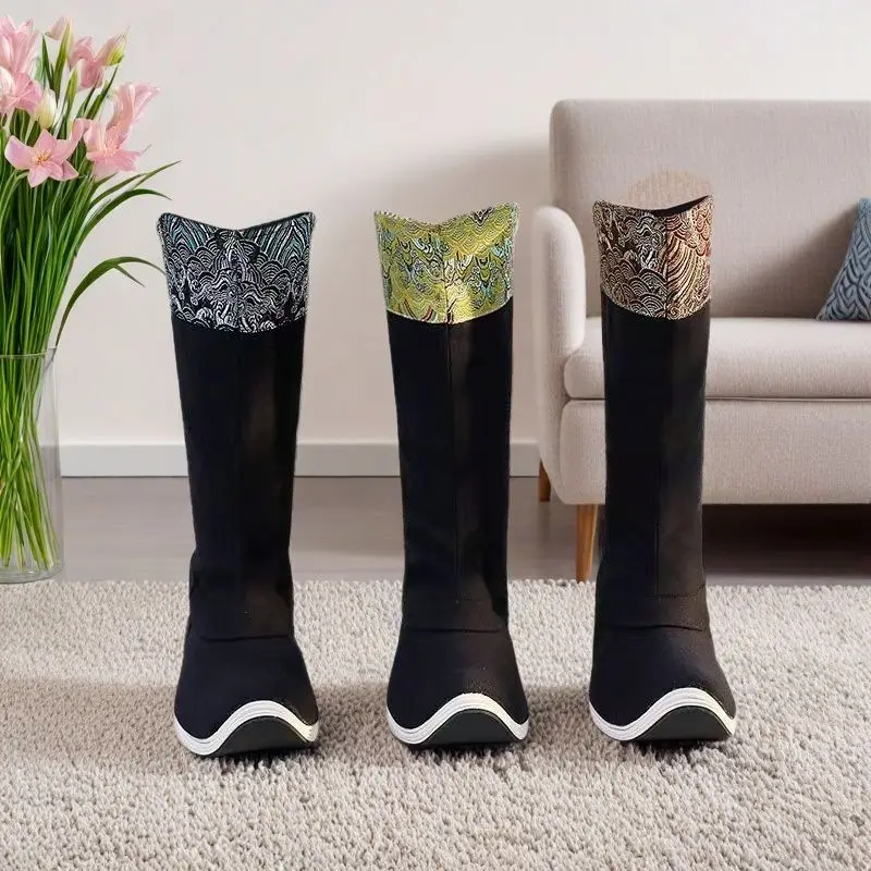 Elegant Patterned Black Boots