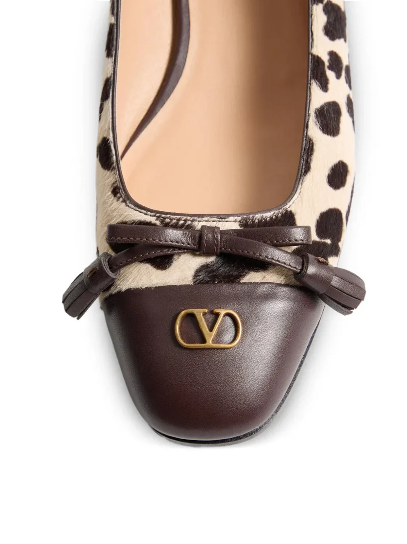 Valentino Animal Print Leather Ballet Flat