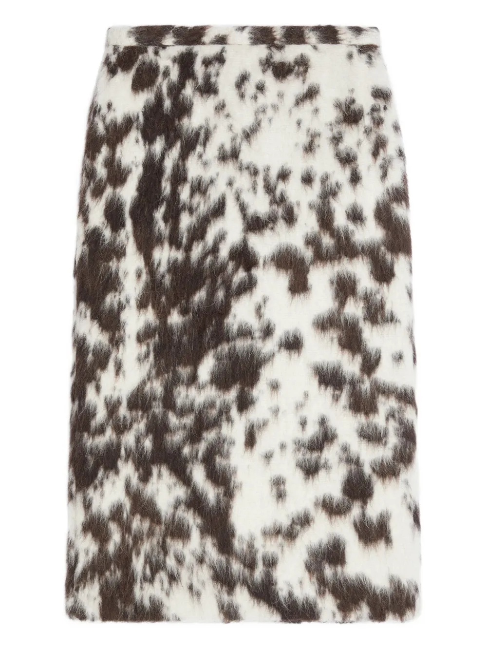 Faux Fur Patterned Midi Skirt