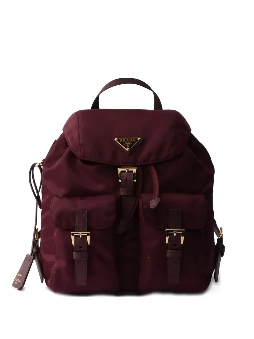 Prada Burgundy Nylon Backpack