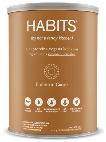 Proteína vegana HABITS sabor cacao probiótico