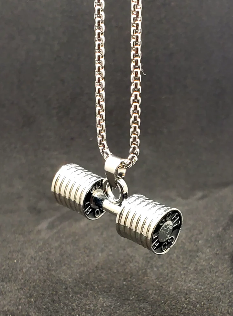 Gym Dumbbell Necklace | Fitness Pendant Jewelry for Men & Women