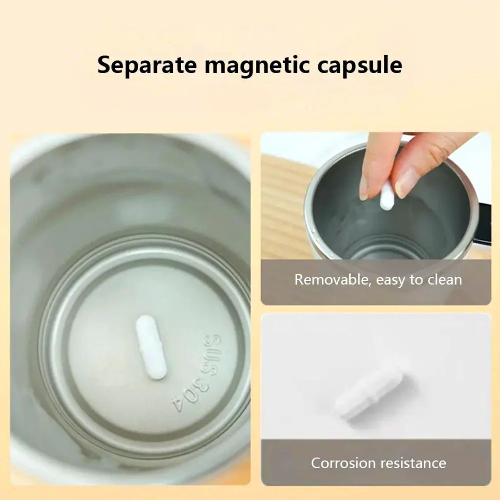 Magnetic Automatic Stirring Coffee Mug – Stainless Steel Self-Stirring Cup