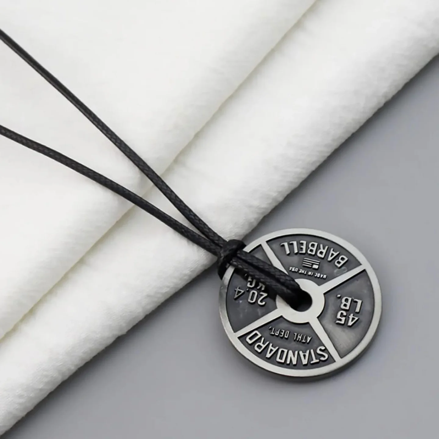 Gym Barbell Plate 45 lbs Necklace | Fitness Jewelry for Men & Women