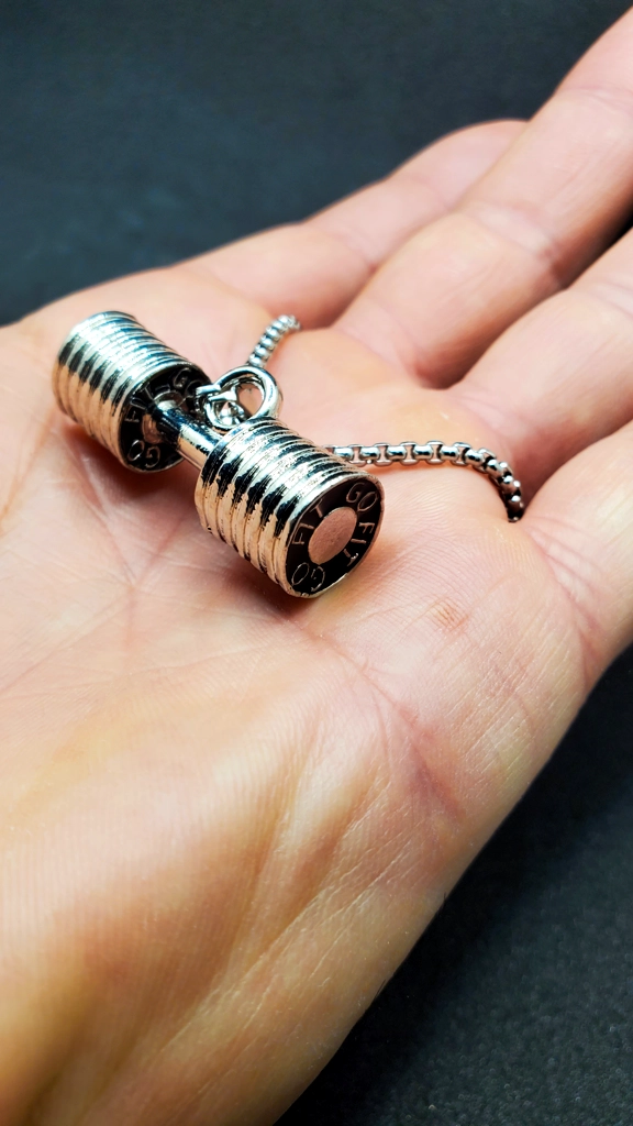 Gym Dumbbell Necklace | Fitness Pendant Jewelry for Men & Women