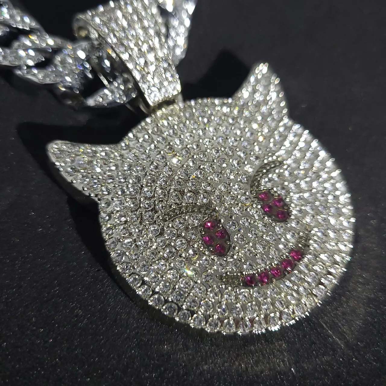 Iced Out Devil Emoji Pendant Necklace
