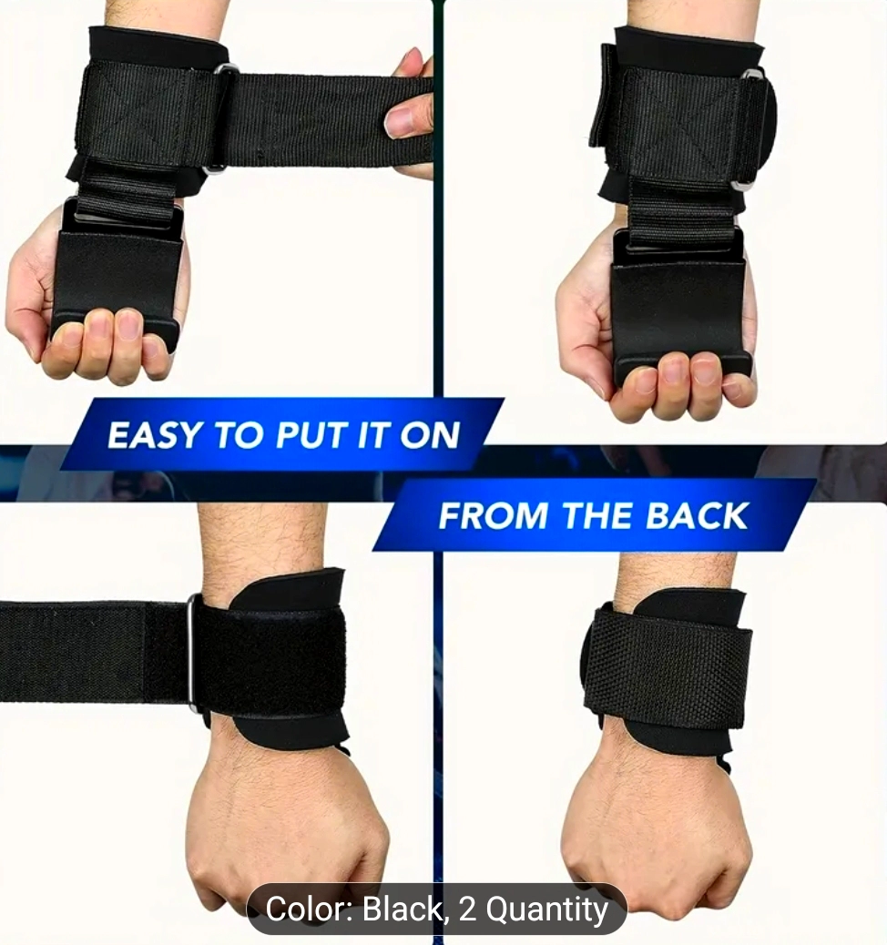 Weightlifting Hooks with Wrist Straps
