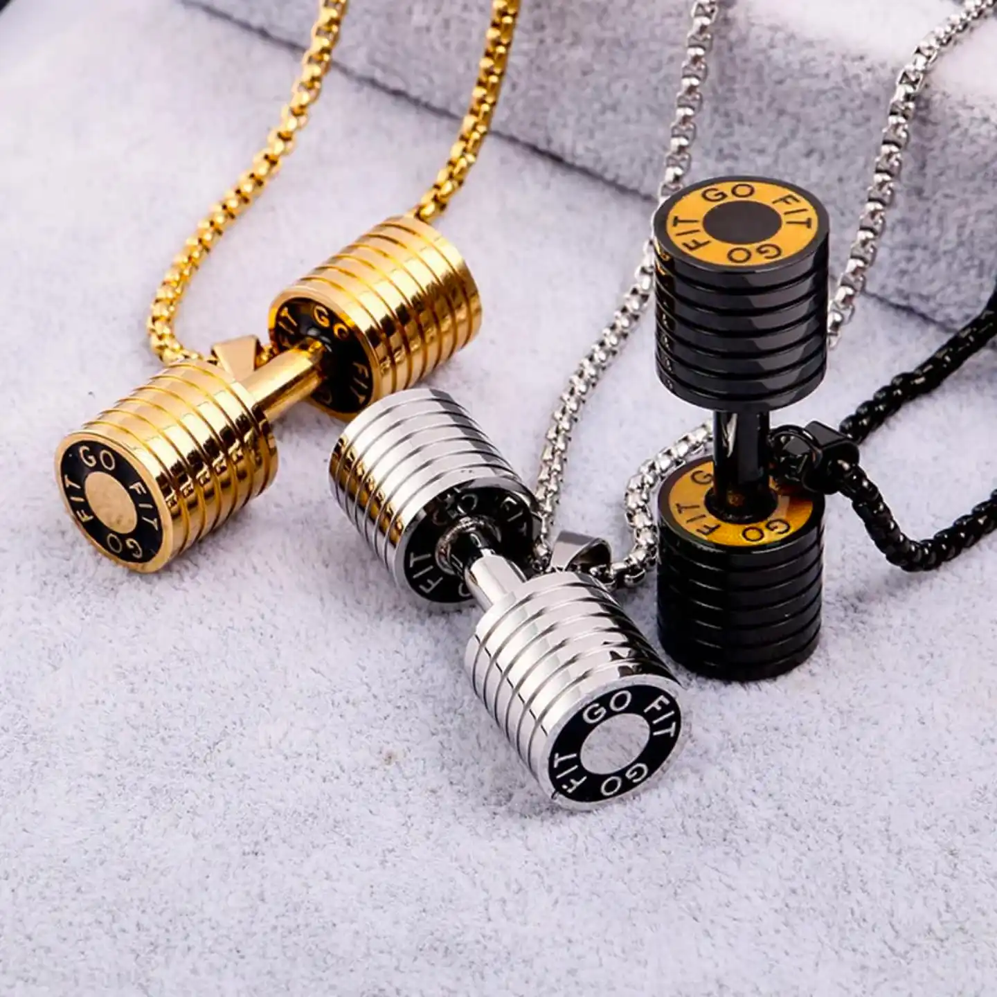 Gym Dumbbell Necklace | Fitness Pendant Jewelry for Men & Women