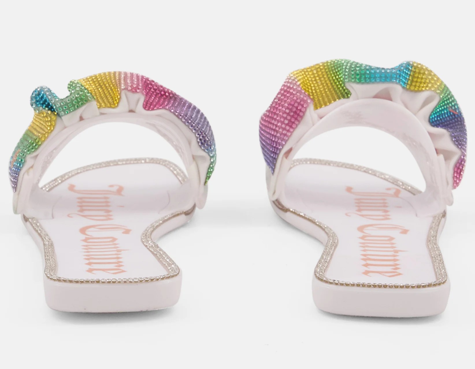 Juicy Couture Rainbow Crystal Slide Sandals - Size 8 US