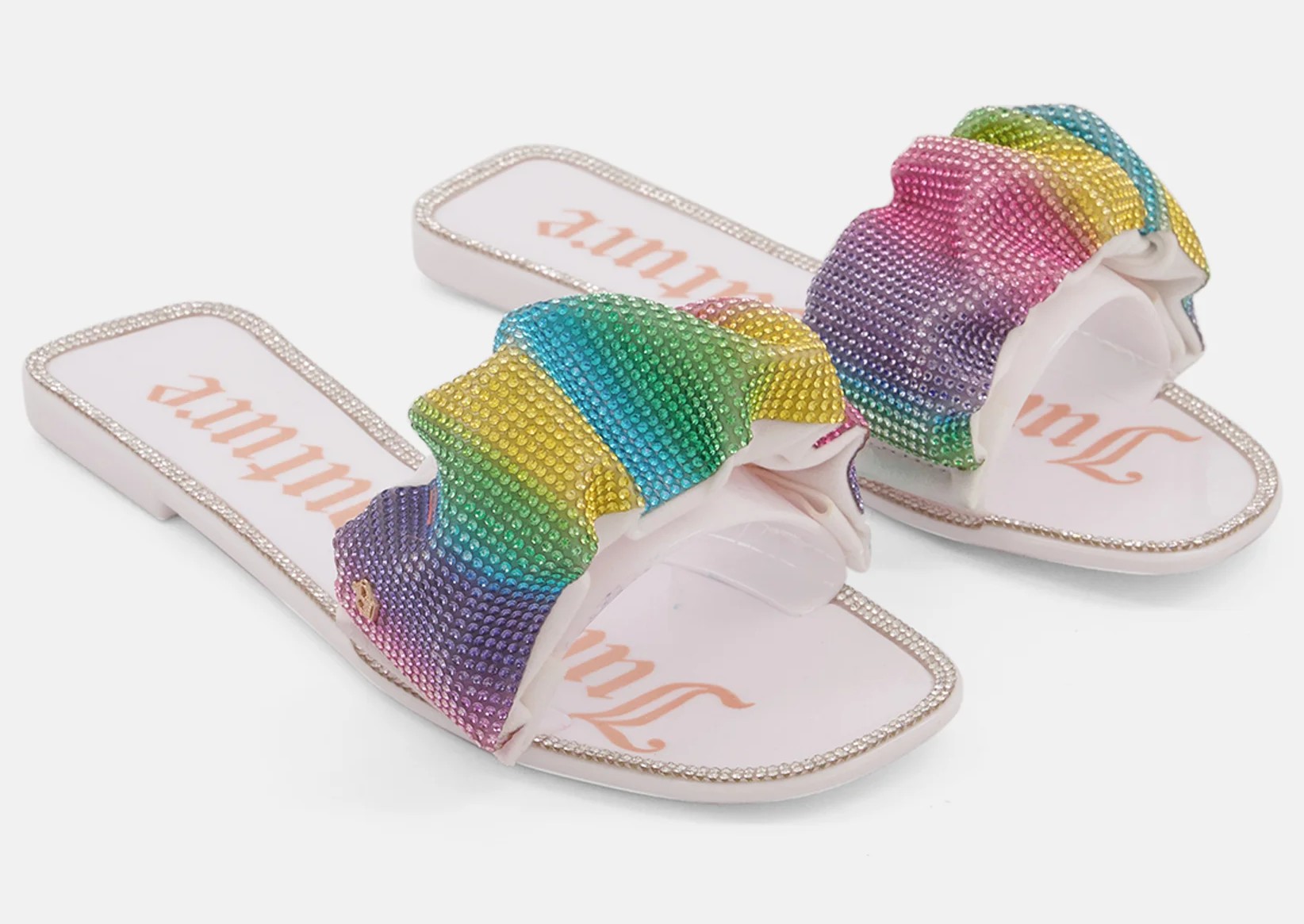 Juicy Couture Rainbow Crystal Slide Sandals - Size 8 US