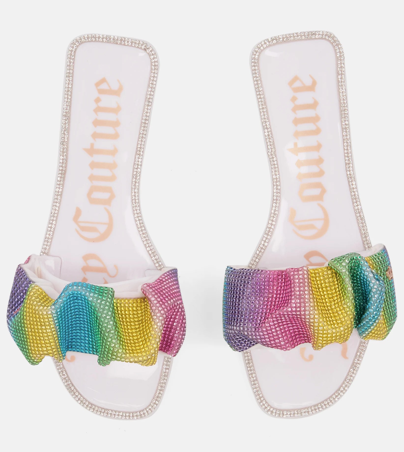 Juicy Couture Rainbow Crystal Slide Sandals - Size 8 US