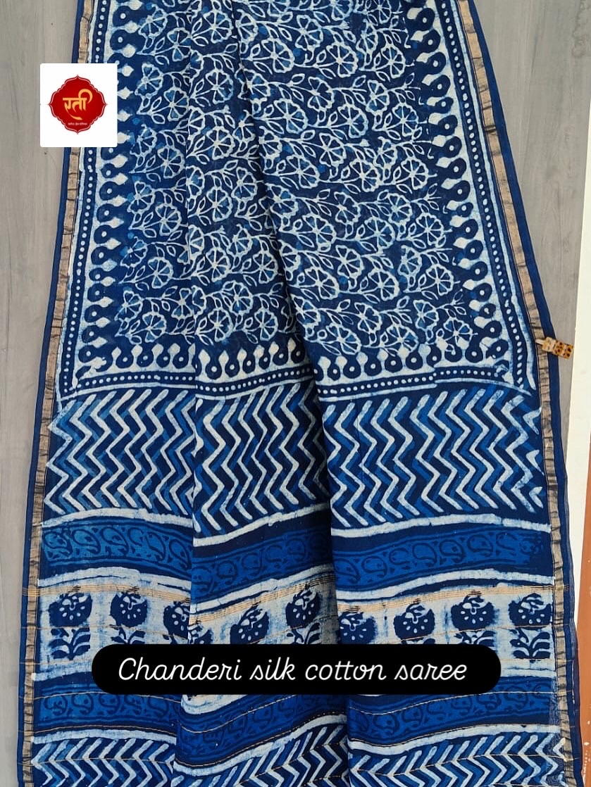 Chanderi silk cotton saree