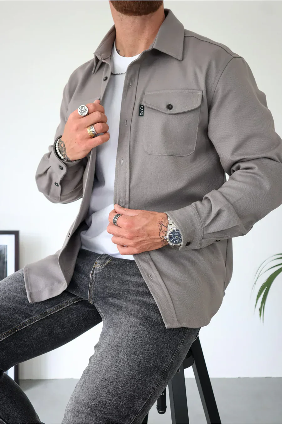 Men's Casual Button-Up Shirt