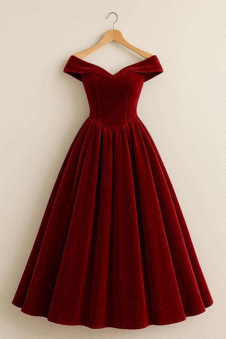 Elegant Off-Shoulder Velvet Dress
