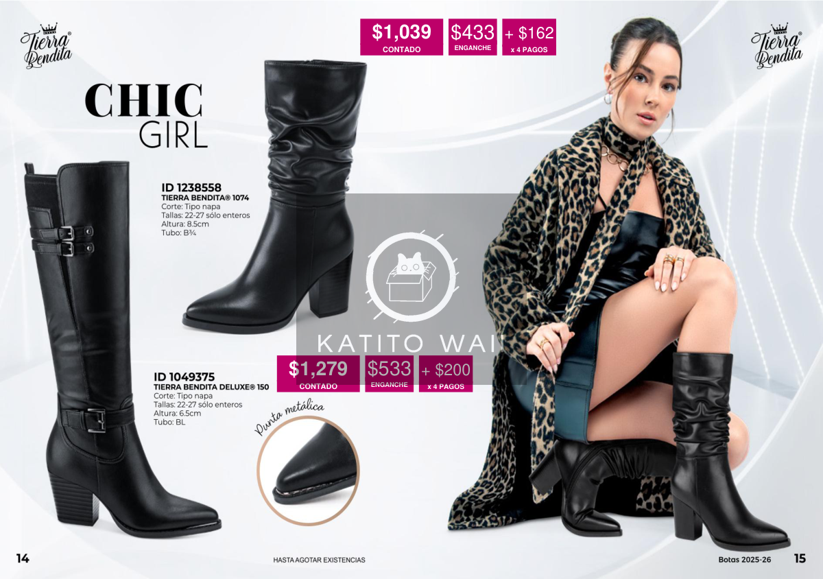 Botas negras altas de tacón