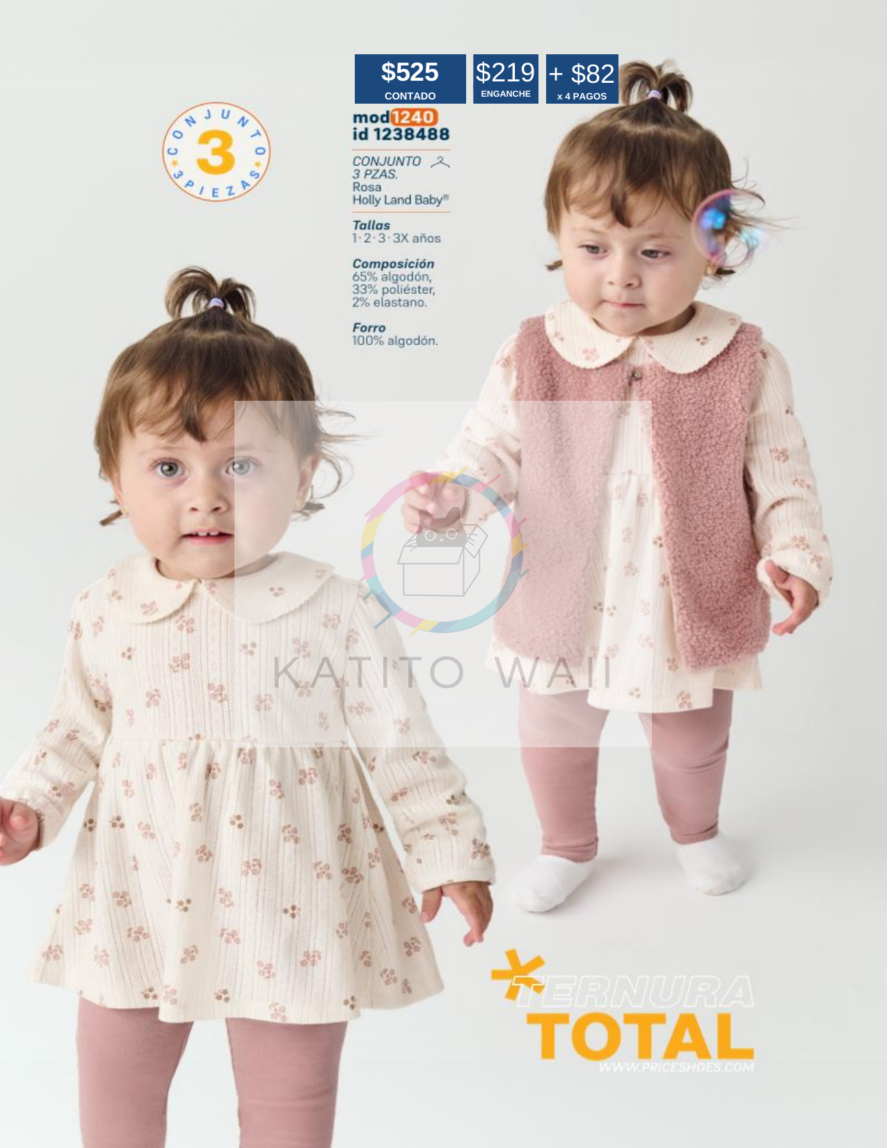 Conjunto infantil de tres piezas