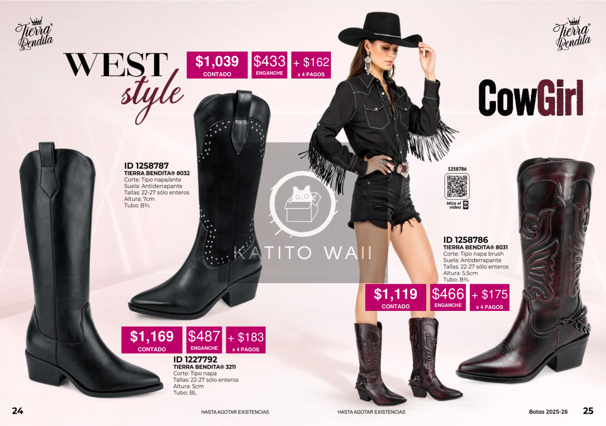 Bota western negra