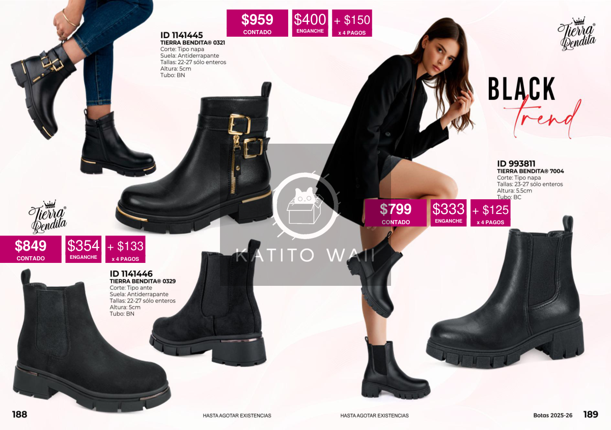 Botines negros de moda