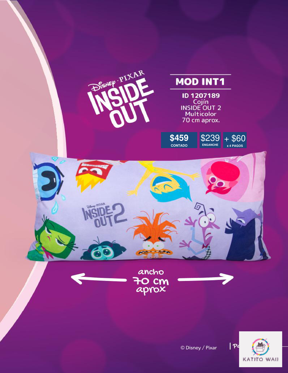 Cojín Inside Out 2 multicolor