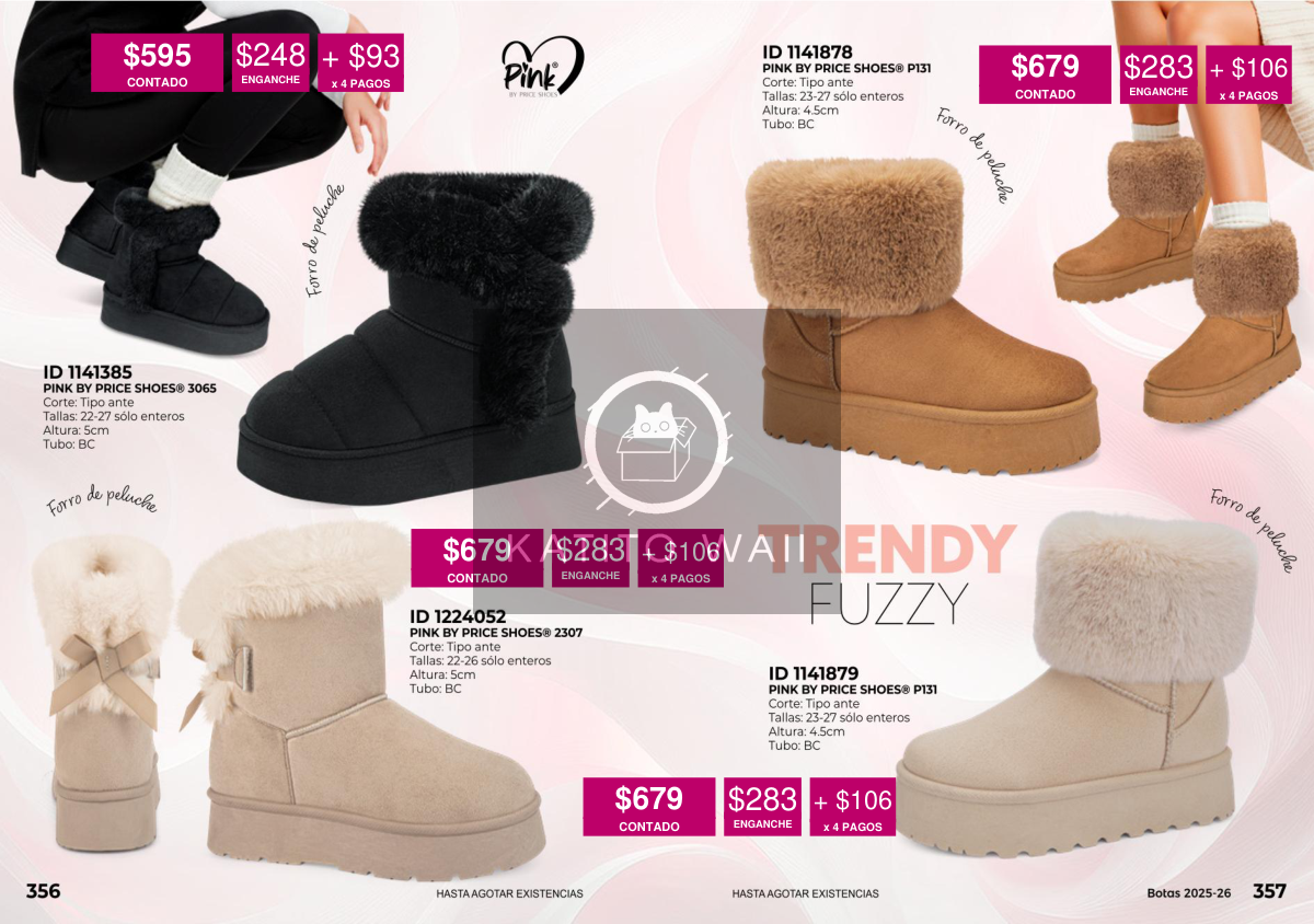 Botas tipo peluche Pink Shoes