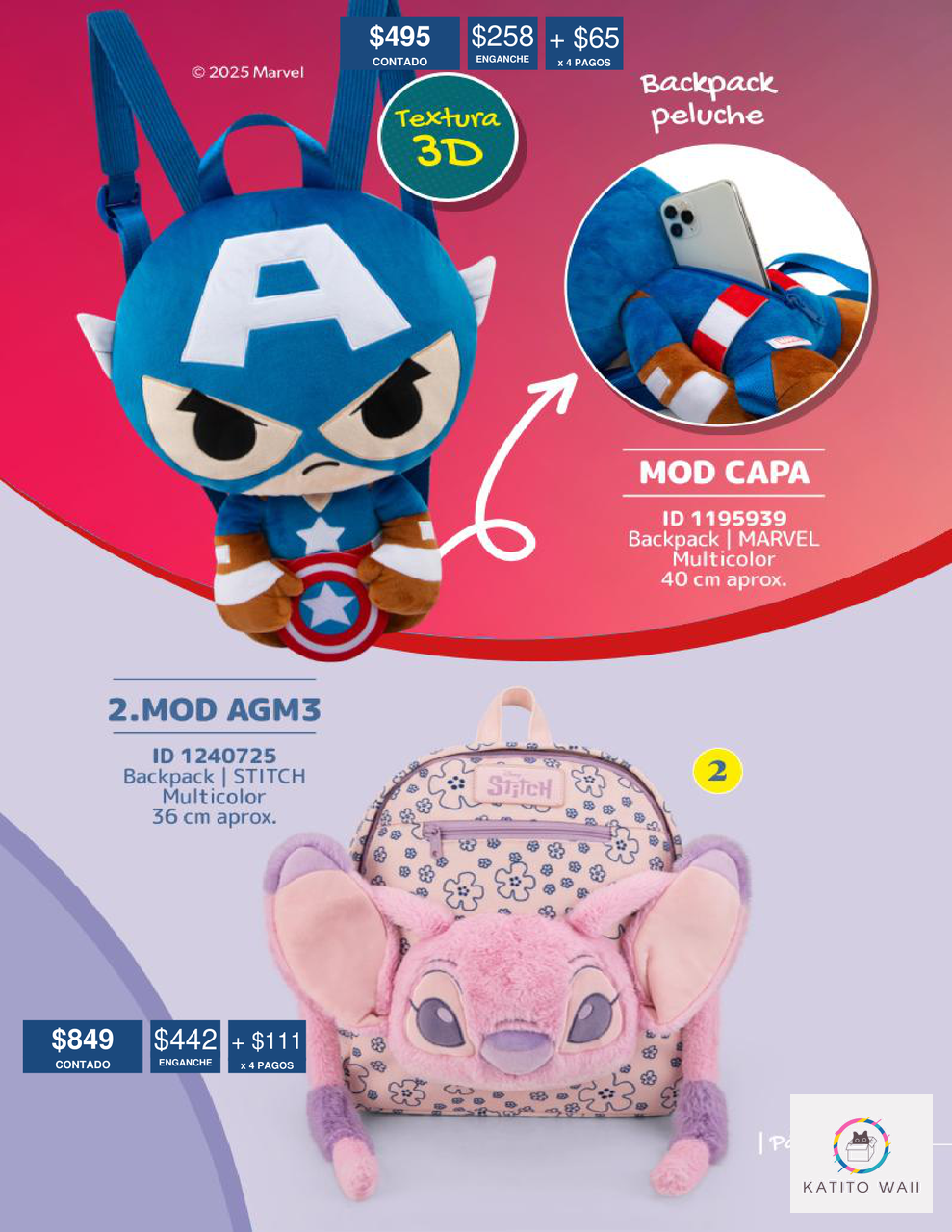 Mochila peluche Capitán América