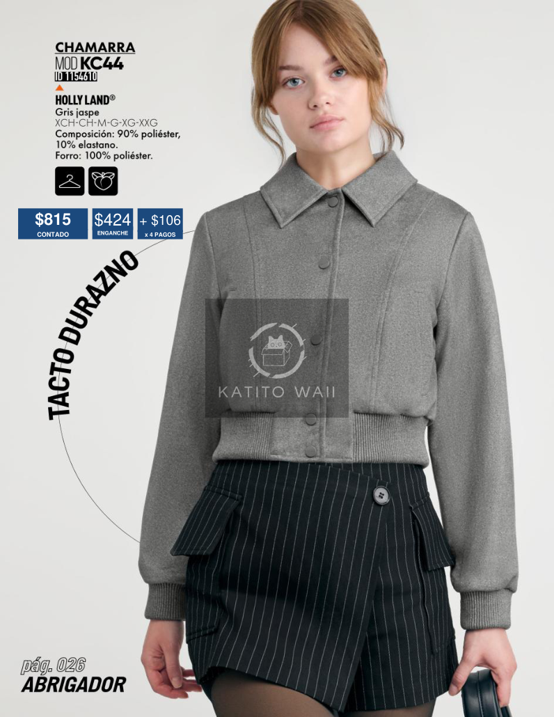 Chamarra gris modelo KC44