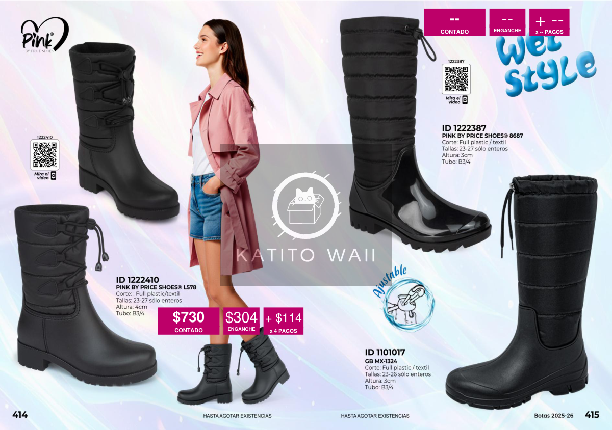Botas Pink de PVC para mujer