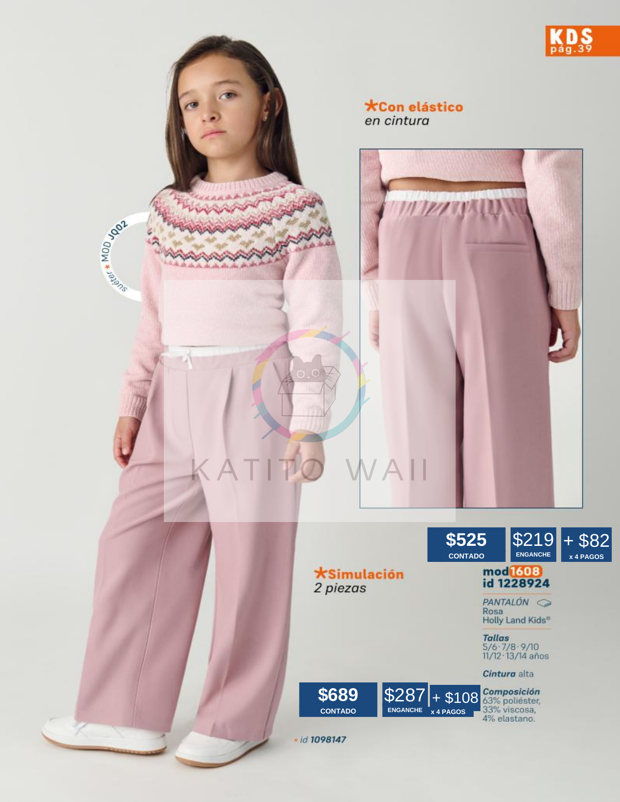 Pantalón con elástico para niña