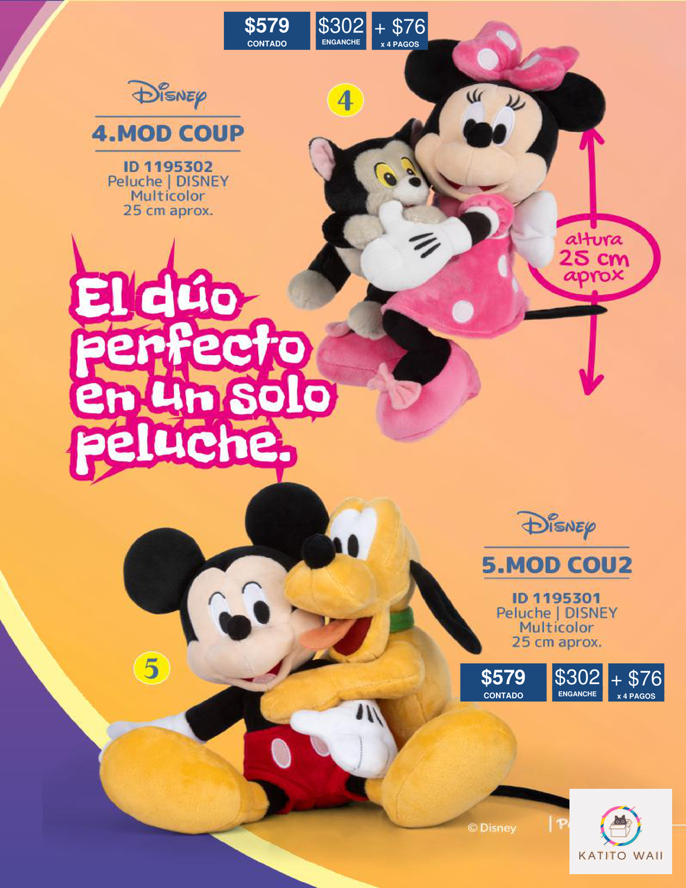 Peluche Minnie y Figaro