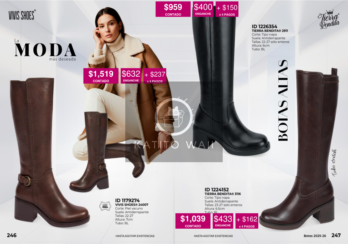 Bota alta de cuero sintético