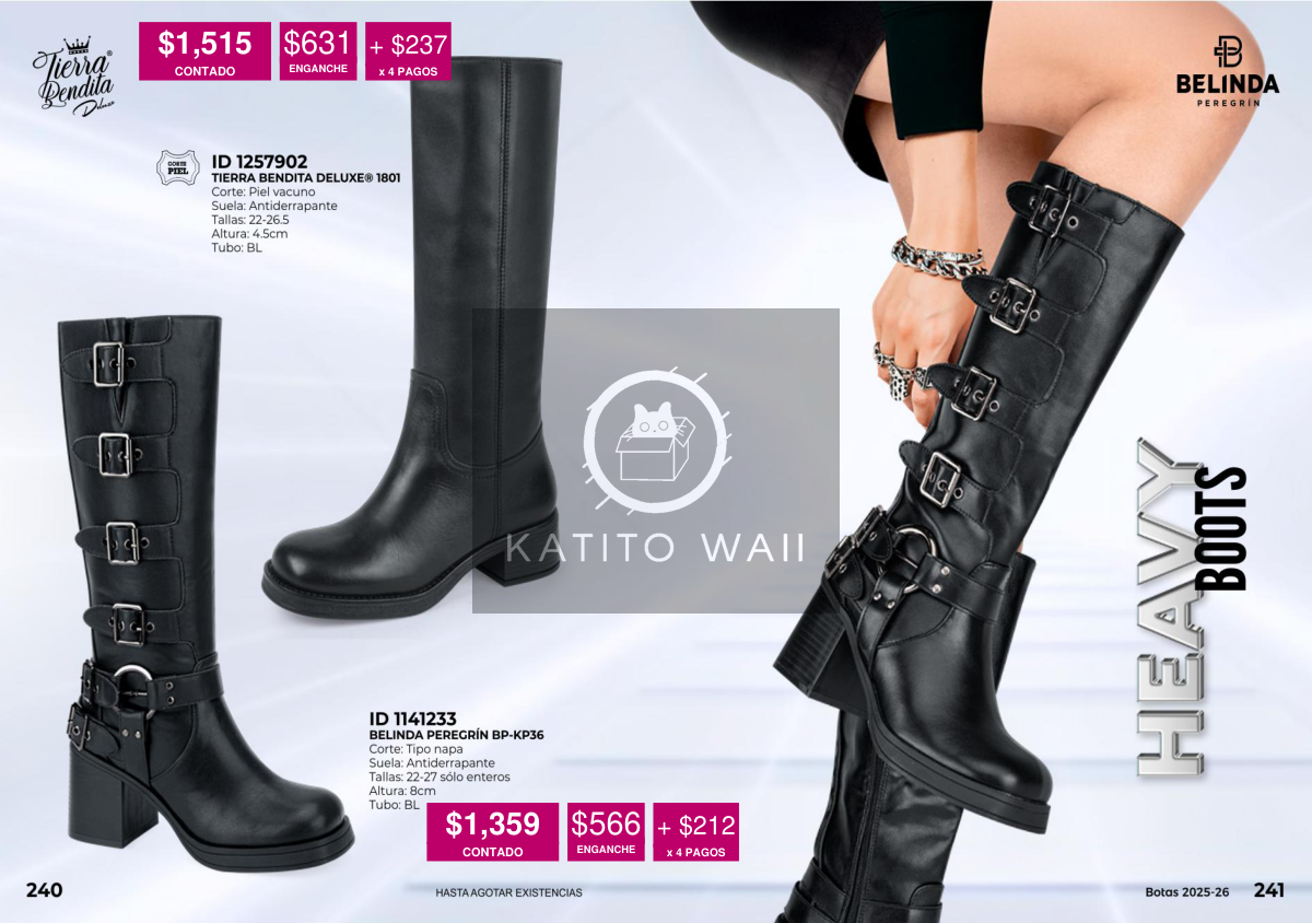 Bota negra con hebillas