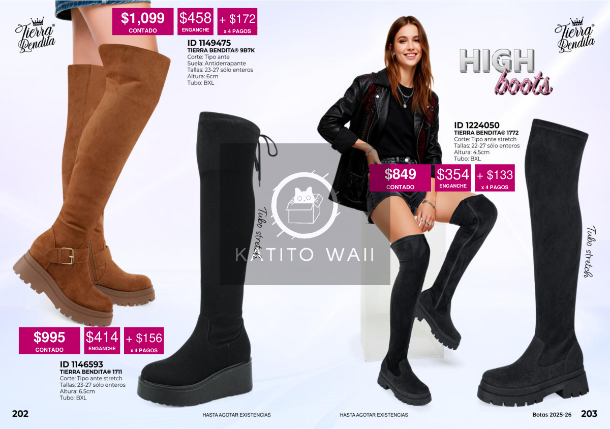 Botas altas de gamuza negra