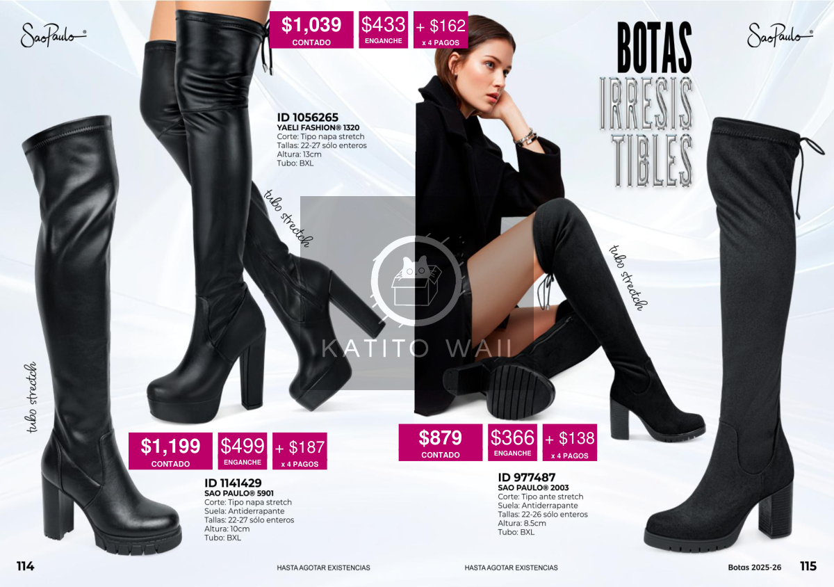 Botas altas de tacón grueso