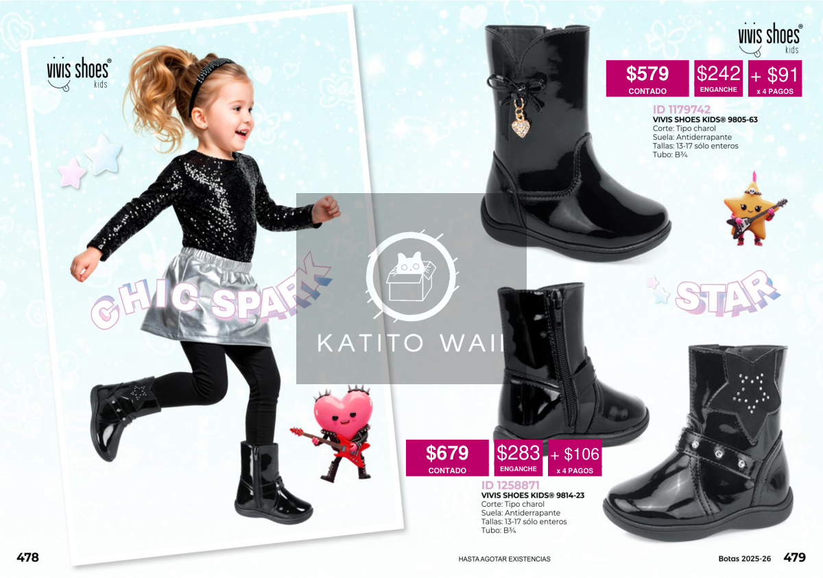 Botas negras para niñas