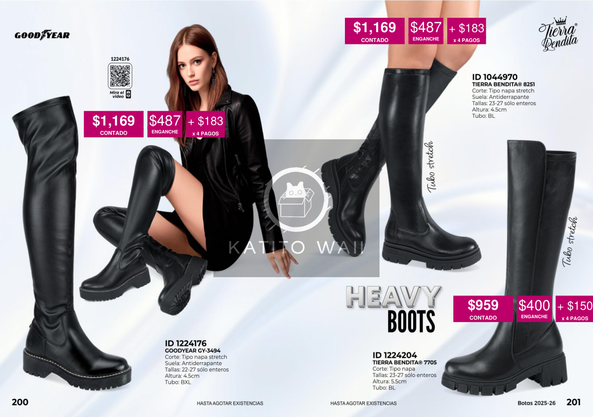 Botas negras altas Goodyear