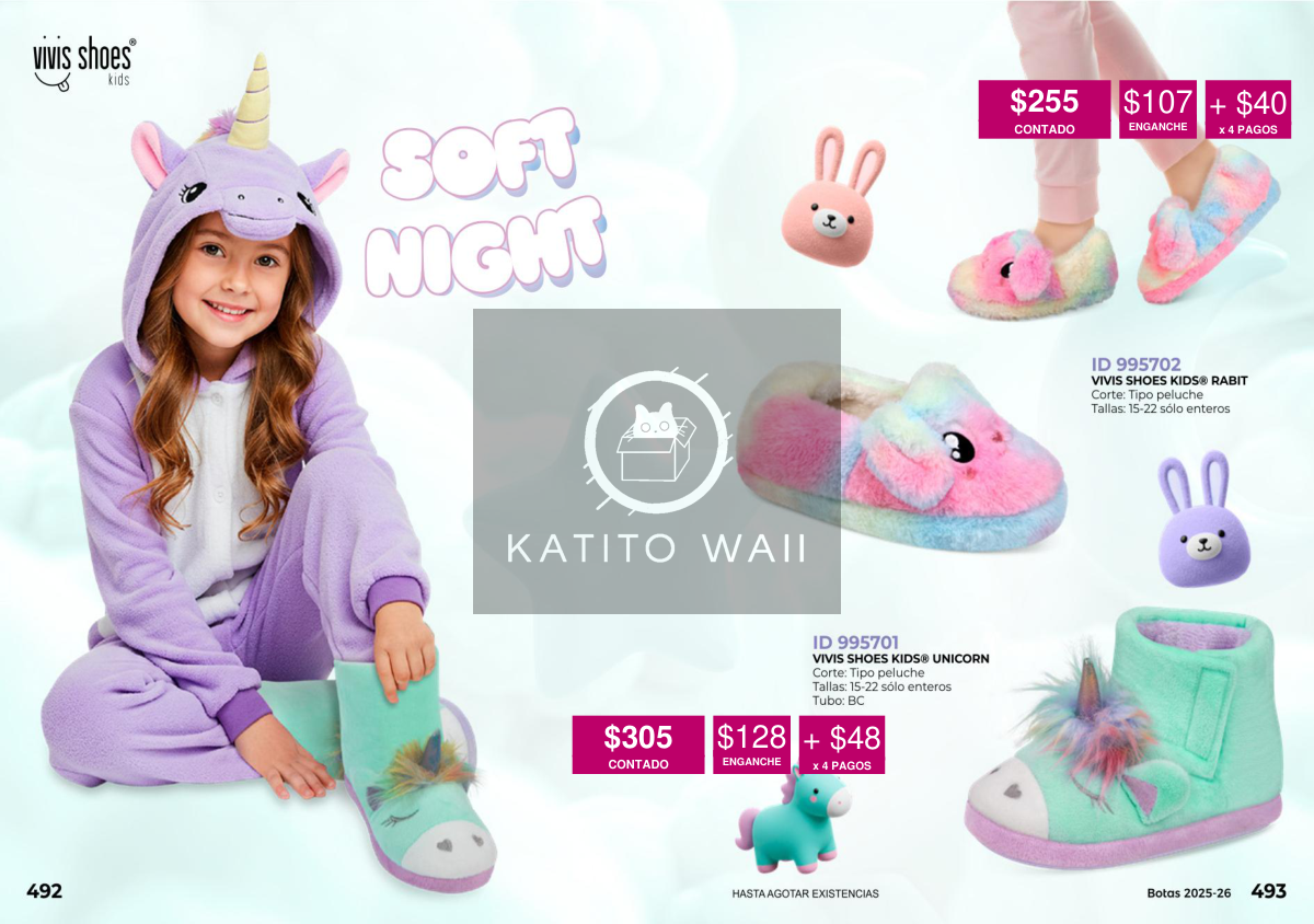 Pantuflas unicornio para niñas