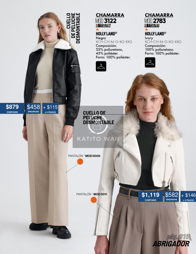 Chamarra con cuello de peluche desmontable