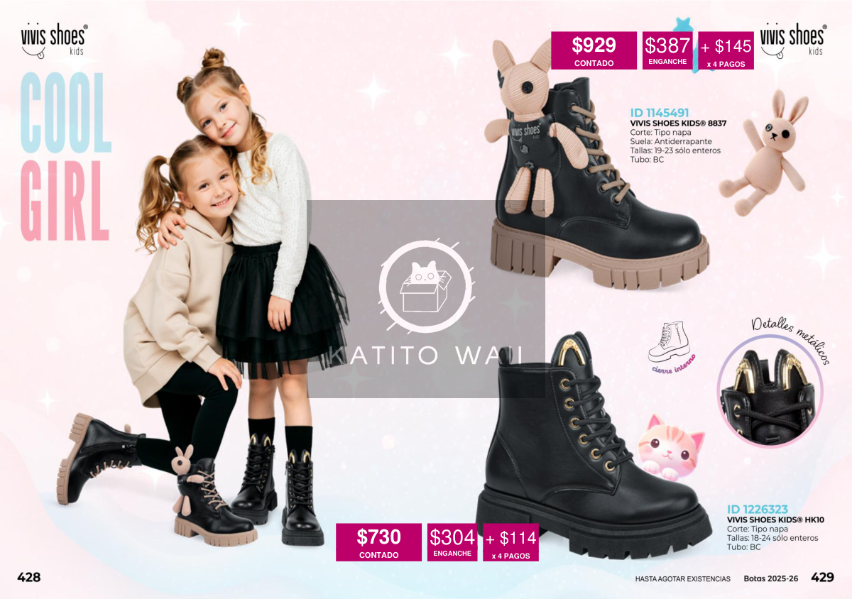 Botas estilo combate para niña