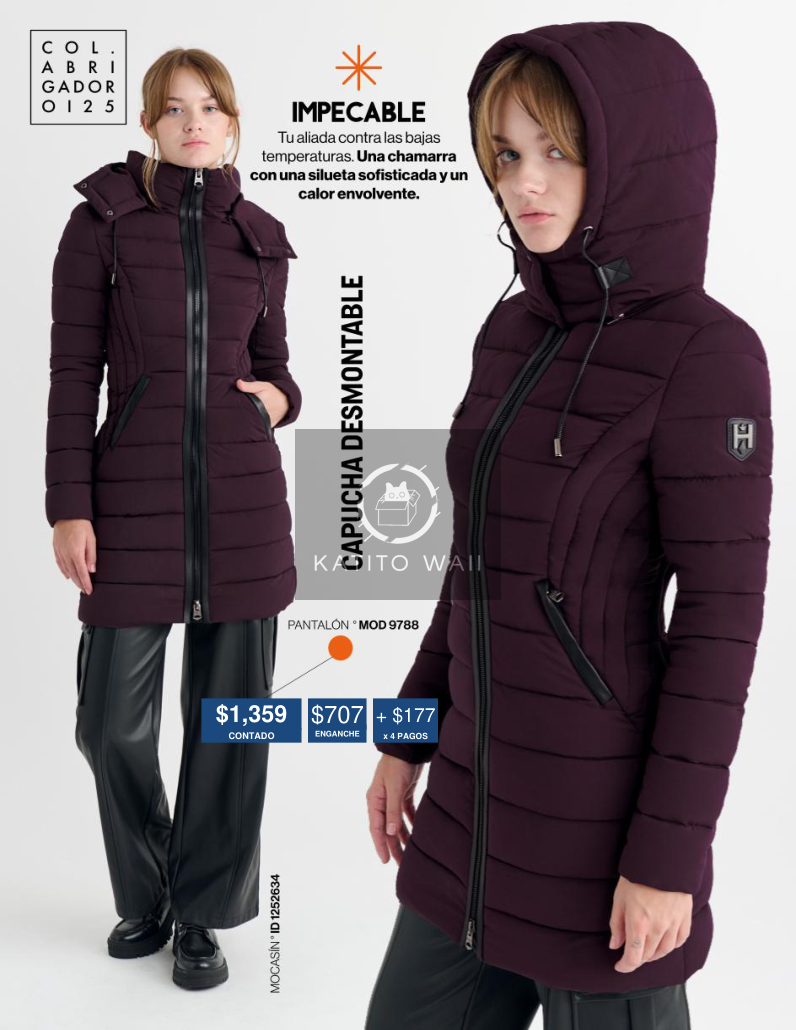 Chamarra acolchada con capucha desmontable