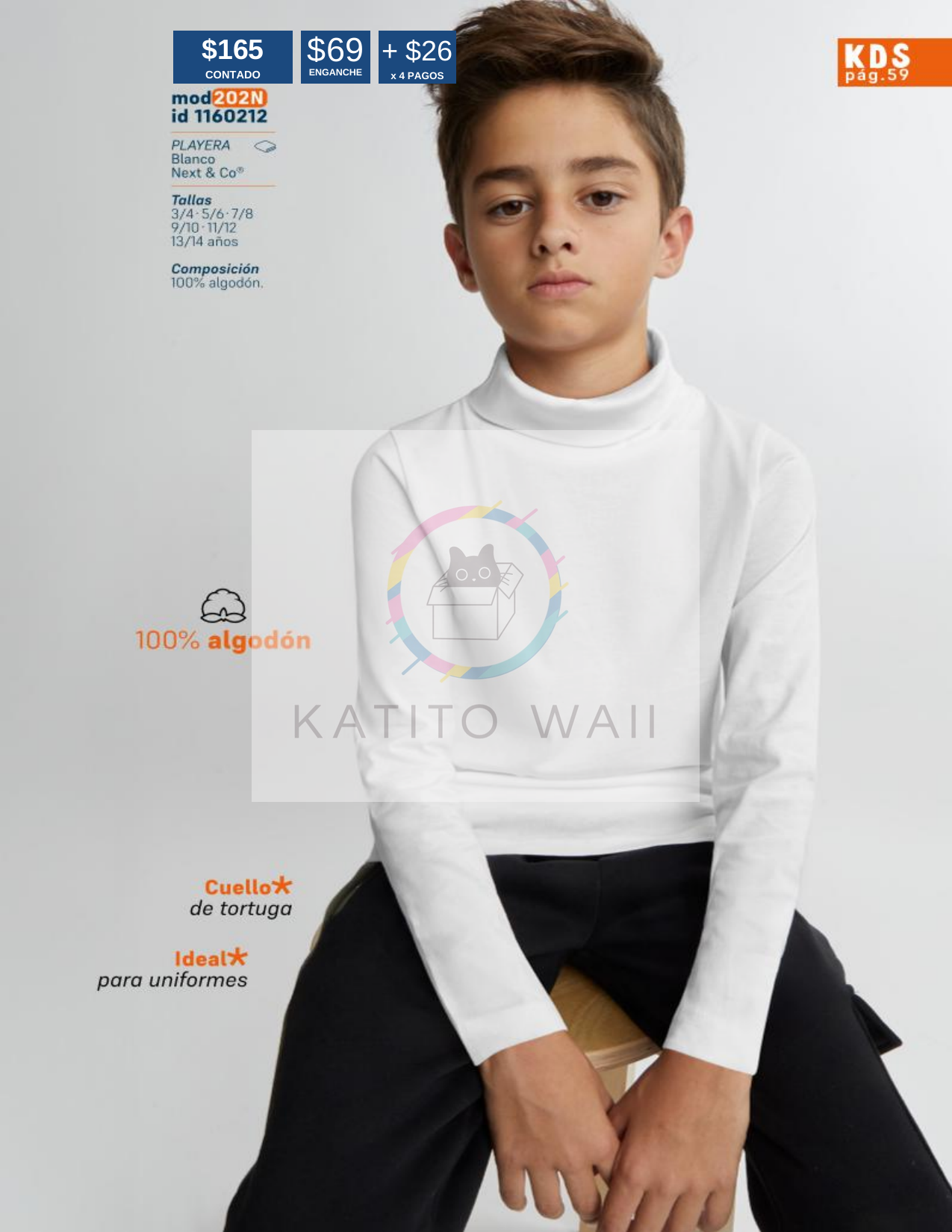 Playera de cuello de tortuga para niño