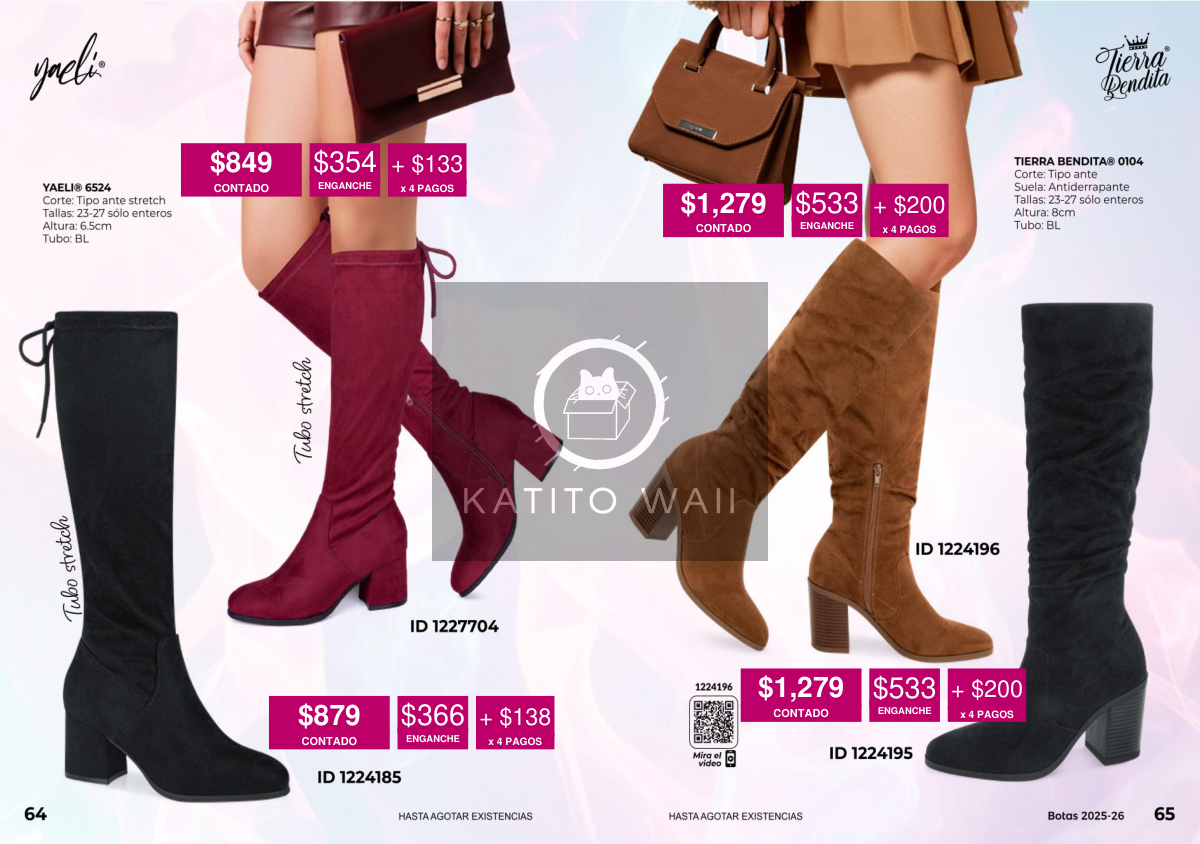 Bota alta de terciopelo negra