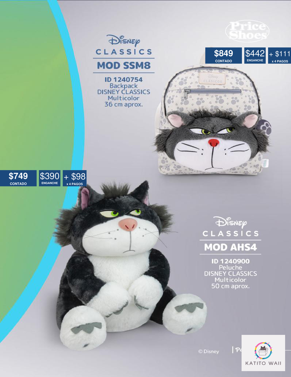 Mochila y peluche de Don Gato - Disney Classics