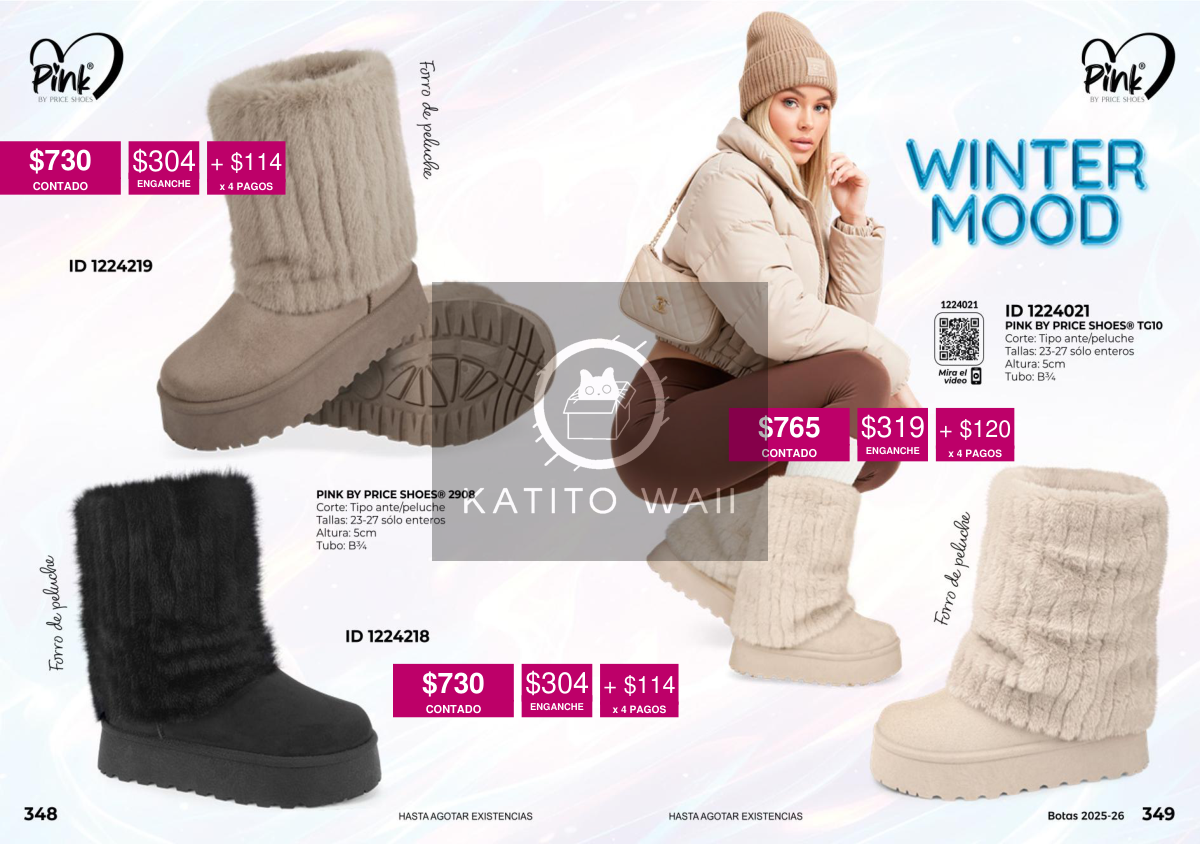 Botas tipo peluche con plataforma