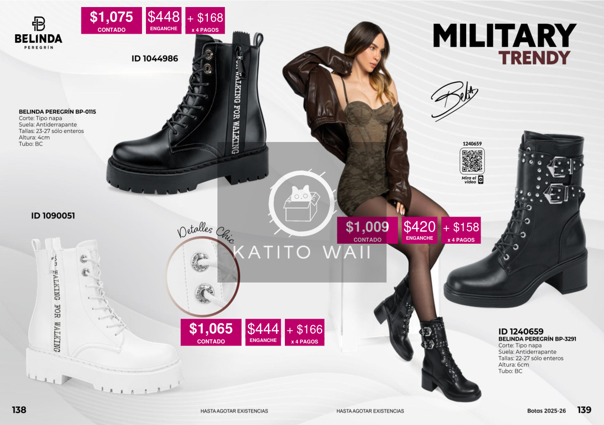 Botas militares negras con cordones