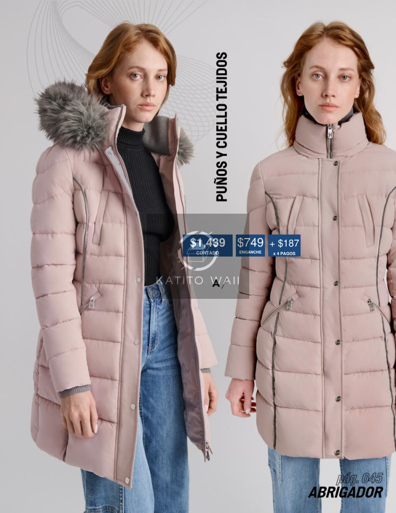 Abrigo acolchado rosa