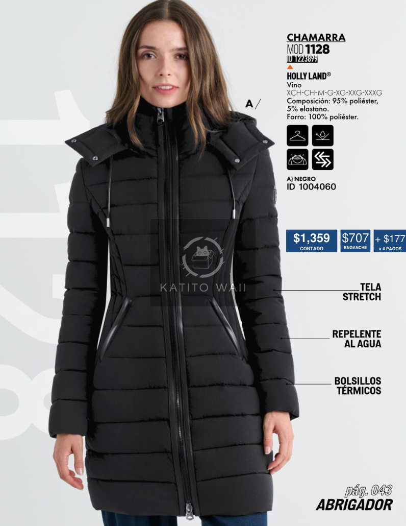 Chamarra impermeable negra