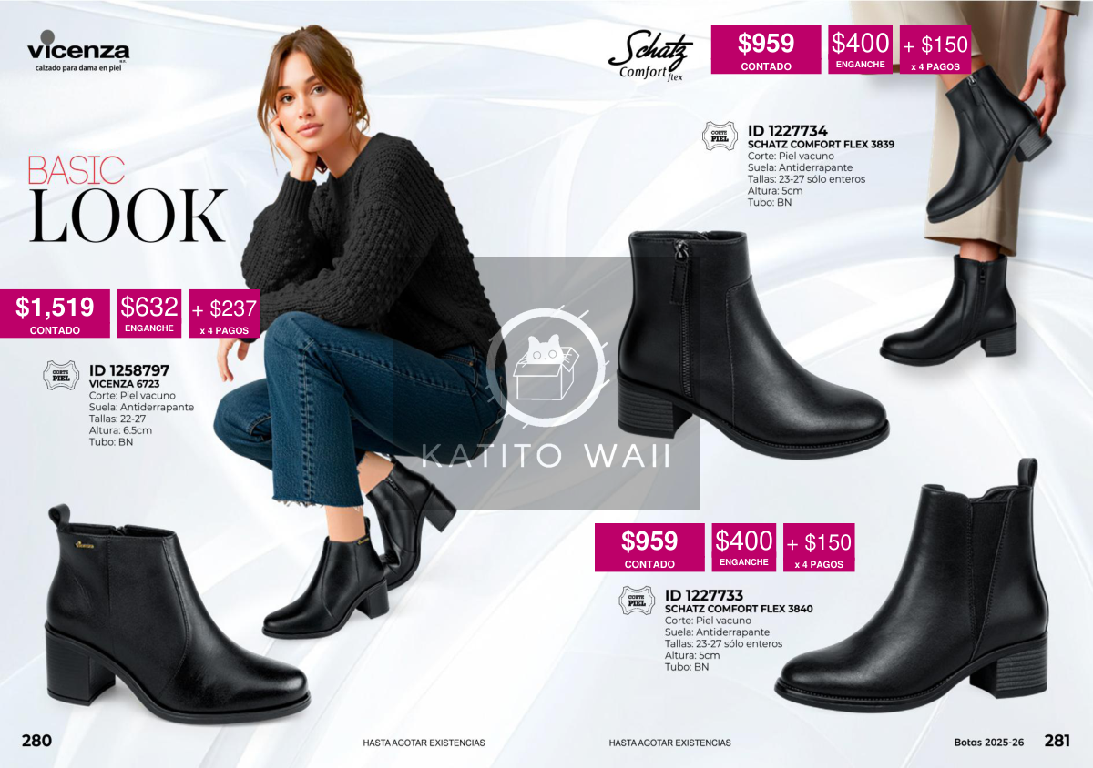 Botines de piel negra