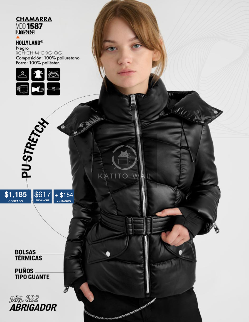 Chamarra negra estilo abrigo