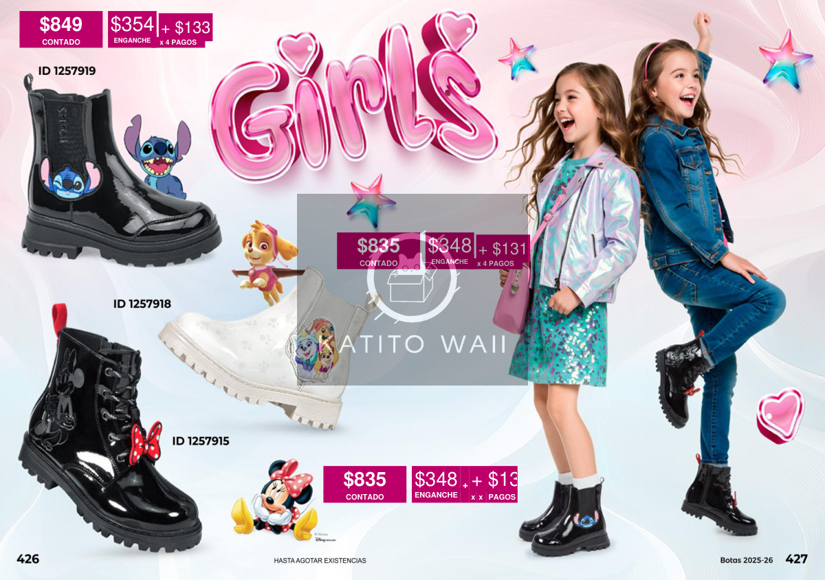 Botas infantiles estilo Disney